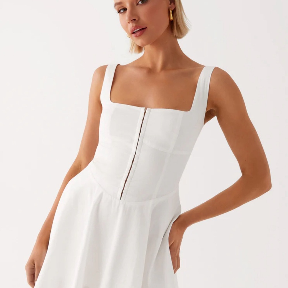 Peppermayo White Strapless Dress